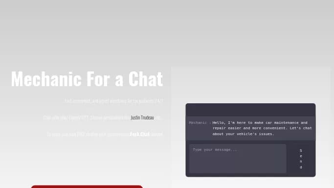 Mechanic For A Chat — бесплатная нейросеть   для повышения продуктивности. 