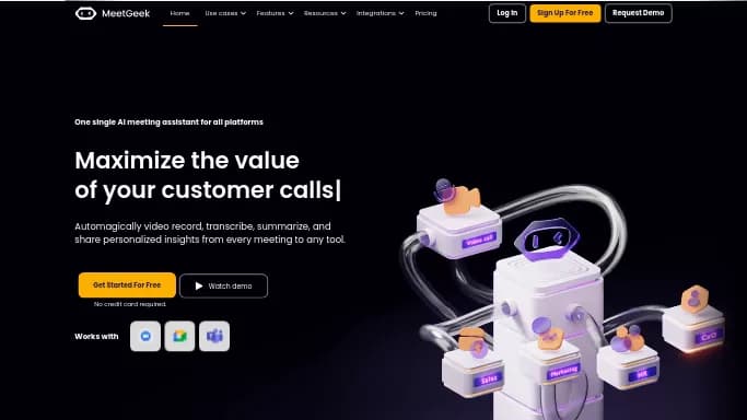 MeetGeek — бесплатная нейросеть   для маркетинга,  для повышения продуктивности,  для суммаризации текста,  для помощи в образовании,  для транскрибации аудио и видео. 