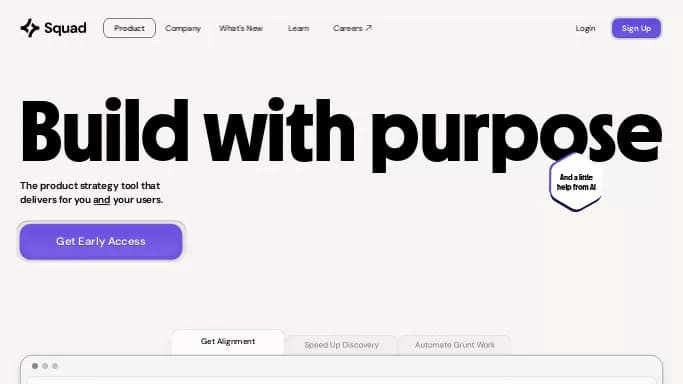 Squad AI — бесплатная нейросеть   для маркетинга,  для повышения продуктивности, для помощи в автоматизации. Бесплатная версия с ограниченным функционалом, есть платные тарифы.