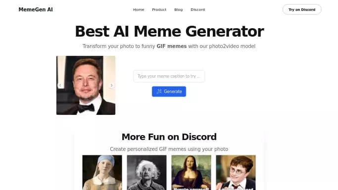 MemeGen AI — бесплатная нейросеть   для развлечений,  для маркетинга,  для SMM. 