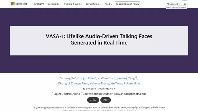 VASA-1 by Microsoft — бесплатная нейросеть  undefined, , модели LLM. 