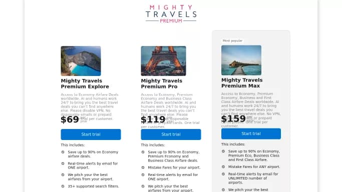 Mighty Travels — бесплатная нейросеть   для путешествий. 