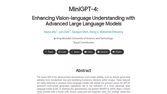 Minigpt-4 — бесплатная нейросеть   Open Source, , модели LLM. 