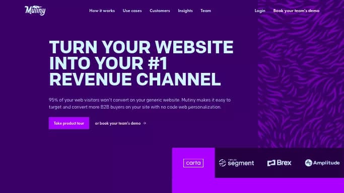 Mutiny — платная нейросеть   для маркетинга,  для no Code/Low Code разработки. Бесплатная версия с ограниченным функционалом, есть платные тарифы.