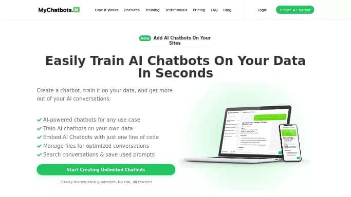 MyChatbots.AI — платная нейросеть   — чат-бот. Бесплатная версия с ограниченным функционалом, есть платные тарифы.