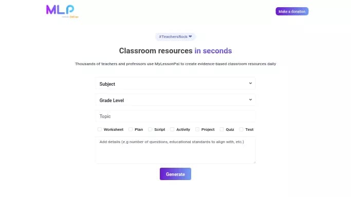 MyLessonPal — бесплатная нейросеть   для помощи в образовании. 