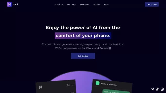 Nack — бесплатная нейросеть   для повышения продуктивности, для помощи в автоматизации. Бесплатная версия с ограниченным функционалом, есть платные тарифы.