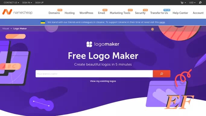 Namecheap — бесплатная нейросеть   для создания логотипа. 