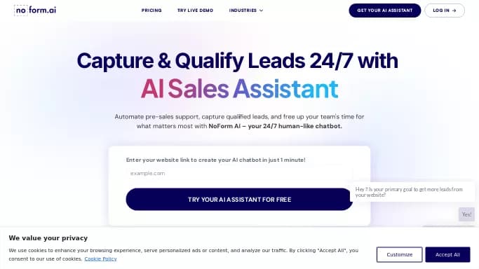 NoForm AI — бесплатная нейросеть   для маркетинга. Бесплатная версия с ограниченным функционалом, есть платные тарифы.