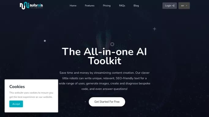 Nubrain.ai — бесплатная нейросеть   для повышения продуктивности. Бесплатная версия с ограниченным функционалом, есть платные тарифы.