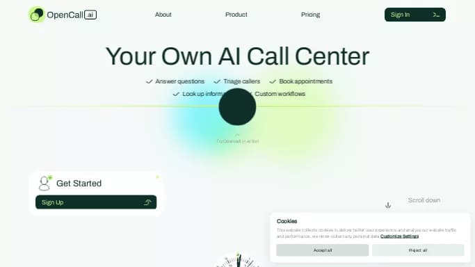OpenCall.ai — платная нейросеть   для транскрибации аудио и видео,  для повышения продуктивности,  для помощи в образовании,  для маркетинга, для помощи в автоматизации. 