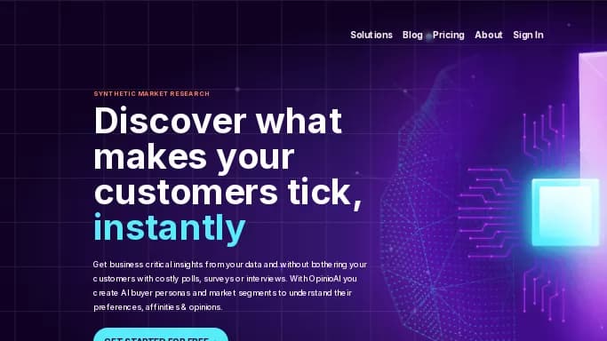 OpinioAI — бесплатная нейросеть   для маркетинга. Бесплатная версия с ограниченным функционалом, есть платные тарифы.