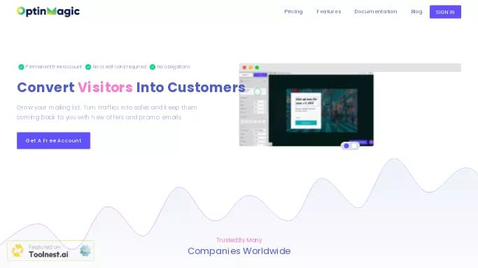 OptinMagic — бесплатная нейросеть   для маркетинга. Бесплатная версия с ограниченным функционалом, есть платные тарифы.