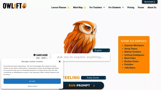 Owlift — бесплатная нейросеть  — полезные ИИ,  для помощи в образовании. Бесплатная версия с ограниченным функционалом, есть платные тарифы.
