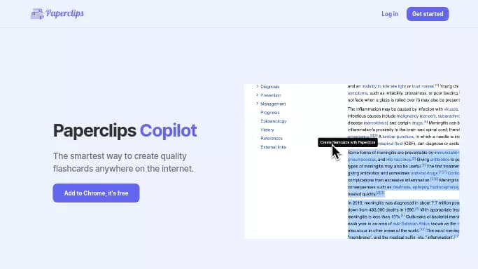 Paperclips — платная нейросеть   для помощи в образовании,  в области памяти. Бесплатная версия с ограниченным функционалом, есть платные тарифы.