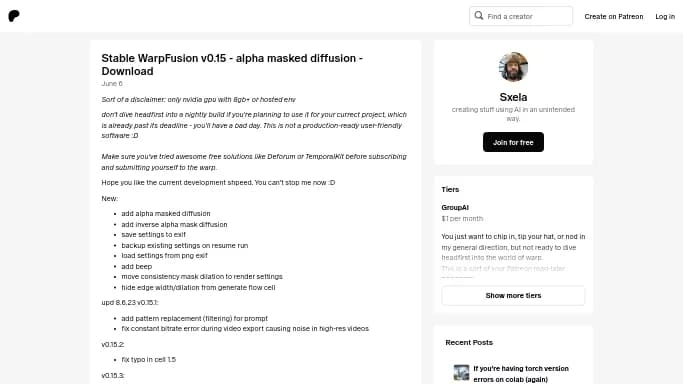 Stable WarpFusion — платная нейросеть   для создания видео. Бесплатная версия с ограниченным функционалом, есть платные тарифы.