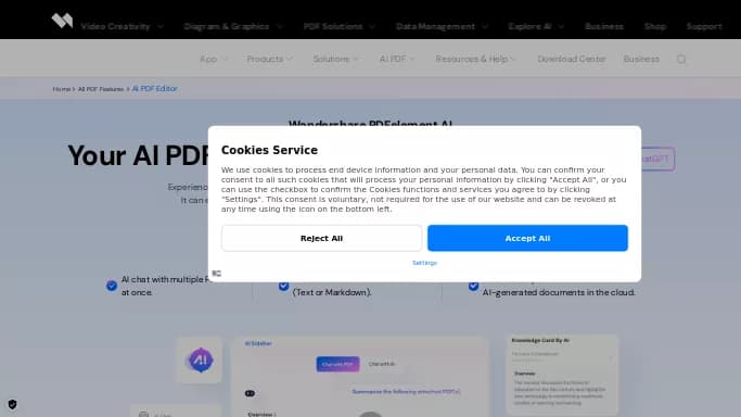 PDFelement by Wondershare — платная нейросеть   для таблиц и PDF,  для суммаризации текста,  для повышения продуктивности,  для помощи в образовании. Бесплатная версия с ограниченным функционалом, есть платные тарифы.