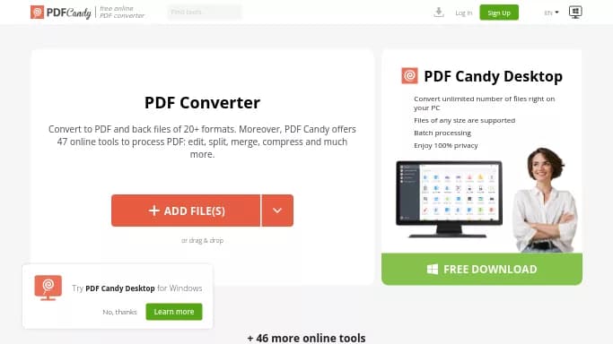 PDF Candy — платная нейросеть   для таблиц и PDF. Бесплатная версия с ограниченным функционалом, есть платные тарифы.