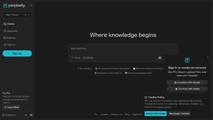 Perplexity AI — бесплатная нейросеть   для помощи в образовании,  для научно-исследовательской деятельности,  для поиска. 