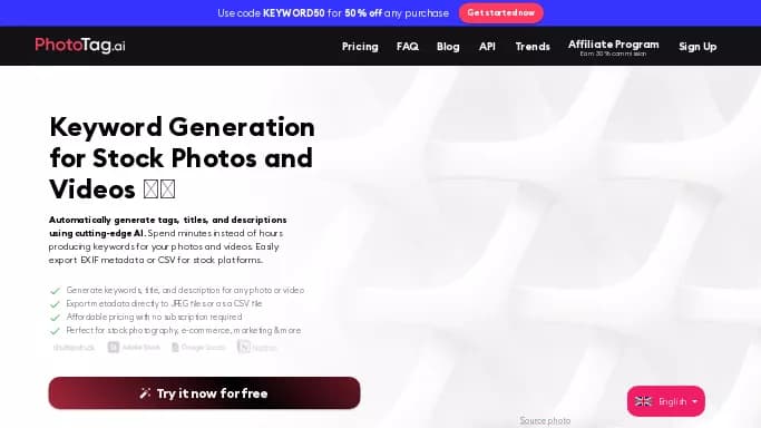 PhotoTag.ai — бесплатная нейросеть   для маркетинга,  для редактирования изображений,  для SMM. Бесплатная версия с ограниченным функционалом, есть платные тарифы.