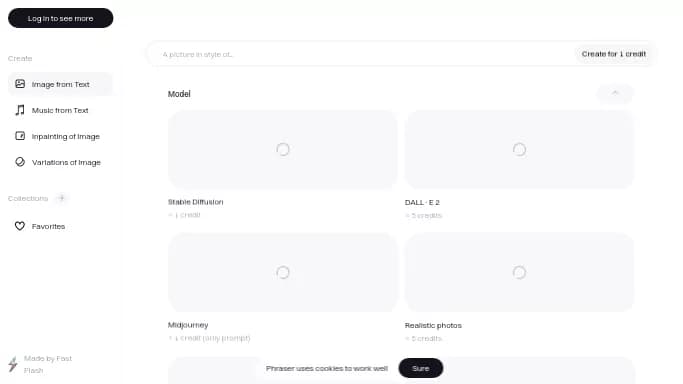 Phraser — бесплатная нейросеть   для создания изображений. Бесплатная версия с ограниченным функционалом, есть платные тарифы.