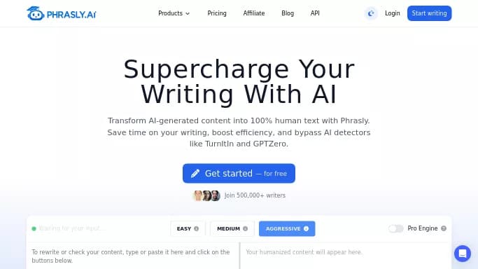 Phrasly — бесплатная нейросеть   для написания текста,  для копирайтинга,  для маркетинга. Бесплатная версия с ограниченным функционалом, есть платные тарифы.