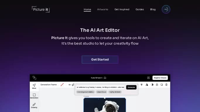 Picture it — бесплатная нейросеть   для редактирования изображений. Бесплатная версия с ограниченным функционалом, есть платные тарифы.