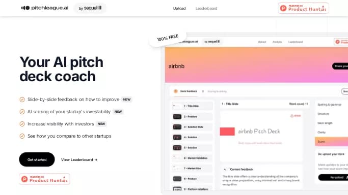 PitchLeague — бесплатная нейросеть   для маркетинга. 