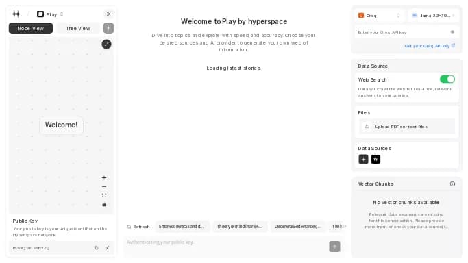 Play by Hyperspace — бесплатная нейросеть   для помощи в образовании,  для поиска. Бесплатная версия с ограниченным функционалом, есть платные тарифы.