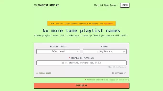 PlaylistName AI — бесплатная нейросеть   для создания музыки. 