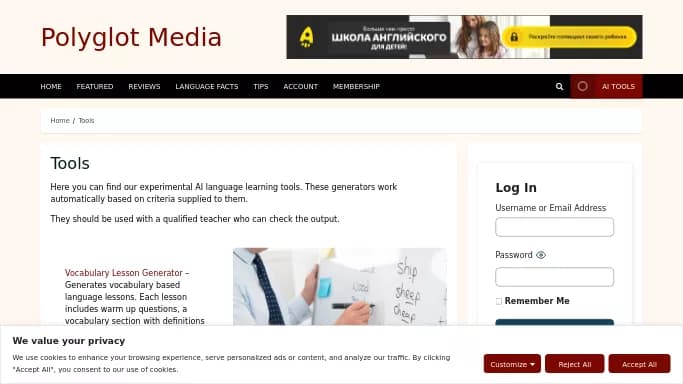 Polyglot Media — бесплатная нейросеть   для помощи в образовании. Бесплатная версия с ограниченным функционалом, есть платные тарифы.