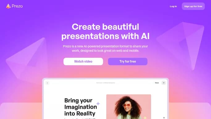 Prezo AI — бесплатная нейросеть   для маркетинга,  для помощи в образовании,  для создания презентаций. Бесплатная версия с ограниченным функционалом, есть платные тарифы.