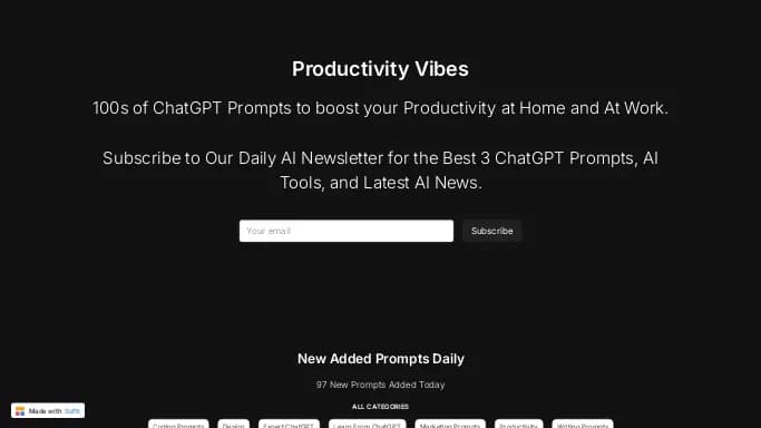 Productivity Vibes — бесплатная нейросеть   для генерации промптов. 