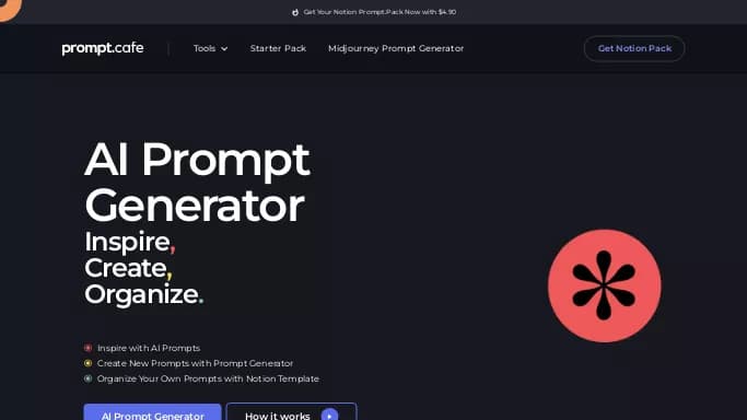 Prompt.cafe — платная нейросеть   для генерации промптов. Бесплатная версия с ограниченным функционалом, есть платные тарифы.
