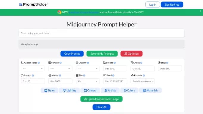 MidJourney Prompt Helper — бесплатная нейросеть   для генерации промптов,  для создания изображений,  для дизайна. 