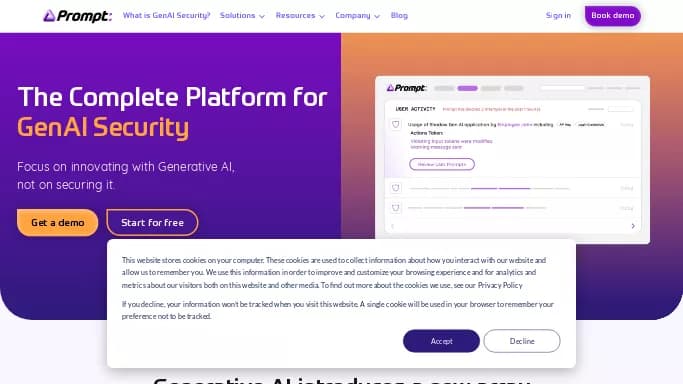 Prompt Security — платная нейросеть   для определения ИИ,  для копирайтинга,  для маркетинга. 
