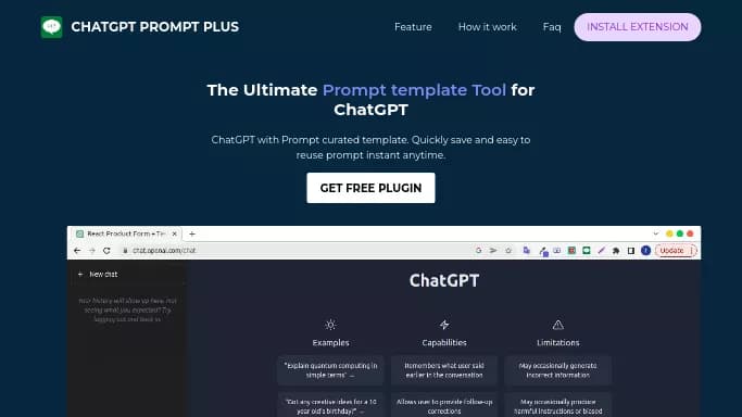 ChatGPT Prompt Plus — бесплатная нейросеть   для генерации промптов. 