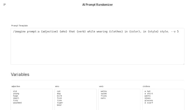 AI Prompt Randomizer — бесплатная нейросеть   для генерации промптов. 