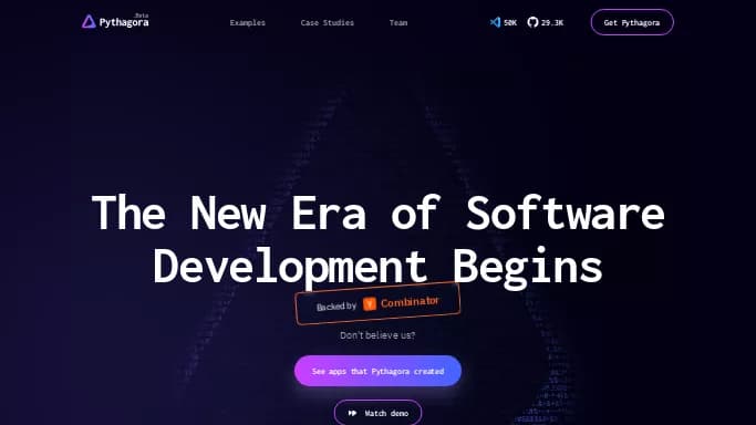 Pythagora — платная нейросеть   для no Code/Low Code разработки. 