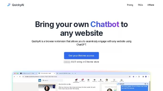 Quicky AI — платная нейросеть   — чат-бот. Бесплатная версия с ограниченным функционалом, есть платные тарифы.
