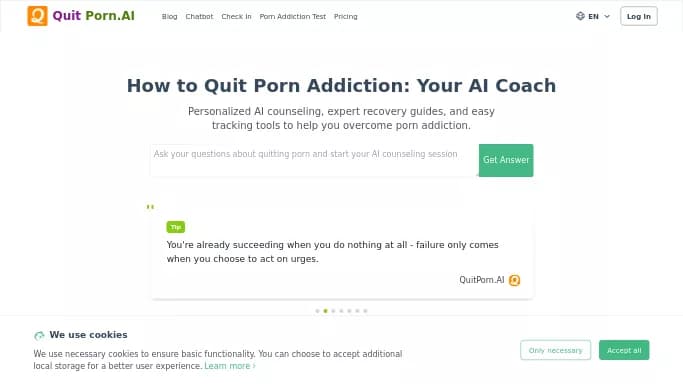 QuitPorn — бесплатная нейросеть   в медицине,  для повышения продуктивности. Бесплатная версия с ограниченным функционалом, есть платные тарифы.