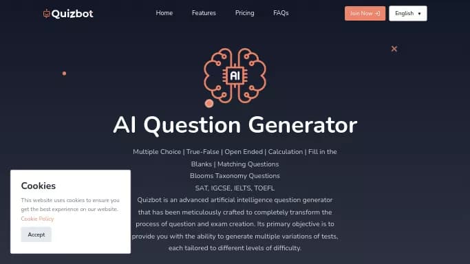 Quizbot.ai — бесплатная нейросеть   для помощи в образовании. Бесплатная версия с ограниченным функционалом, есть платные тарифы.