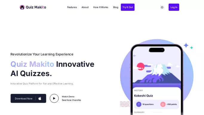 Quiz Makito — бесплатная нейросеть   для развлечений. Бесплатная версия с ограниченным функционалом, есть платные тарифы.