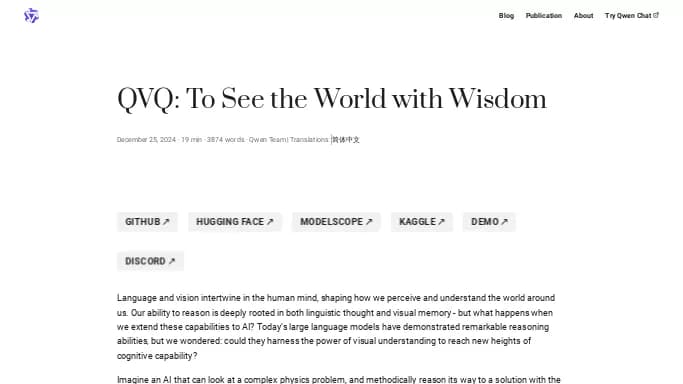 QVQ by Qwen — бесплатная нейросеть  , модели LLM. 