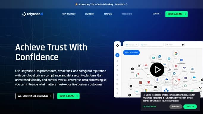 Relyance AI — платная нейросеть   для анализа данных. Бесплатная версия с ограниченным функционалом, есть платные тарифы.