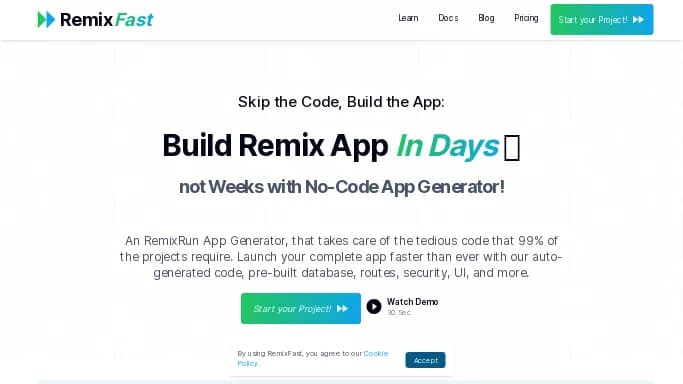 RemixFast — платная нейросеть   для разработки программного обеспечения. Бесплатная версия с ограниченным функционалом, есть платные тарифы.