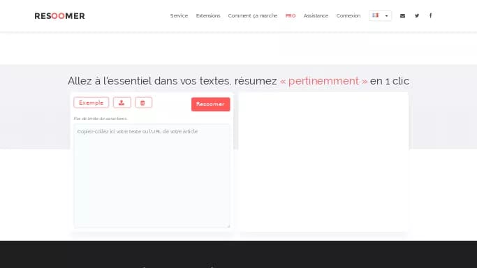 Resoomer — бесплатная нейросеть   для суммаризации текста,  для повышения продуктивности,  для помощи в образовании,  для научно-исследовательской деятельности. Бесплатная версия с ограниченным функционалом, есть платные тарифы.