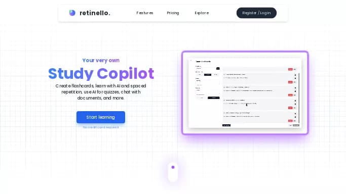 Retinello — бесплатная нейросеть   для помощи в образовании. Бесплатная версия с ограниченным функционалом, есть платные тарифы.