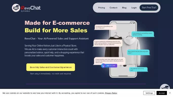 RevoChat — платная нейросеть   для no Code/Low Code разработки. Бесплатная версия с ограниченным функционалом, есть платные тарифы.
