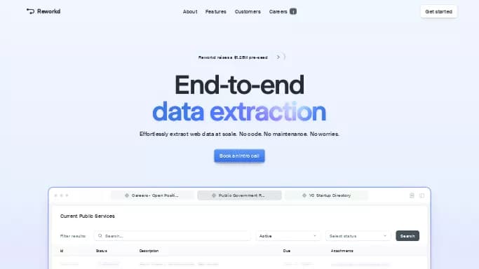 Reworkd AI — бесплатная нейросеть  для помощи в автоматизации,  для анализа данных,  для разработки программного обеспечения. 